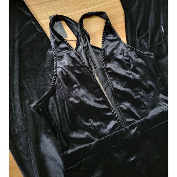Romeo+Juliet Black Velvet Jumpsuit L - Picture 7 of 10